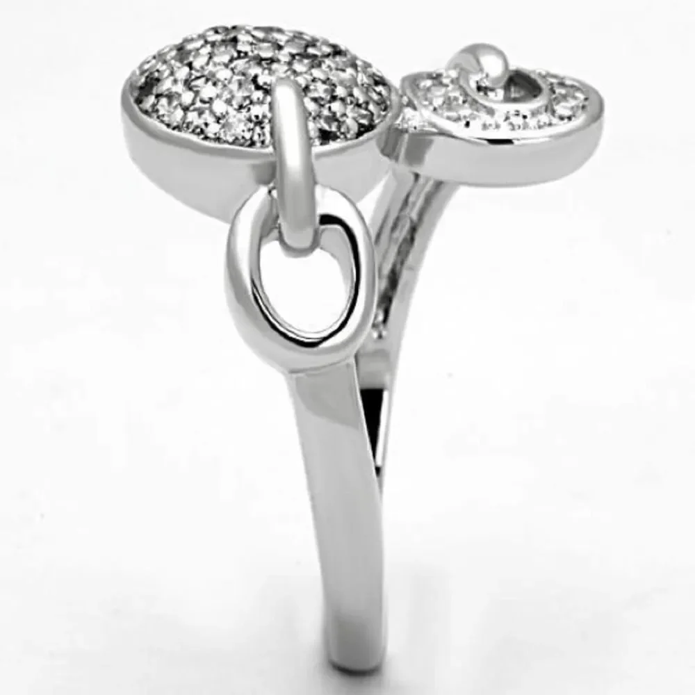Brass and Rhodium AAA Grade CZ Silver Ring Sizes 5,6